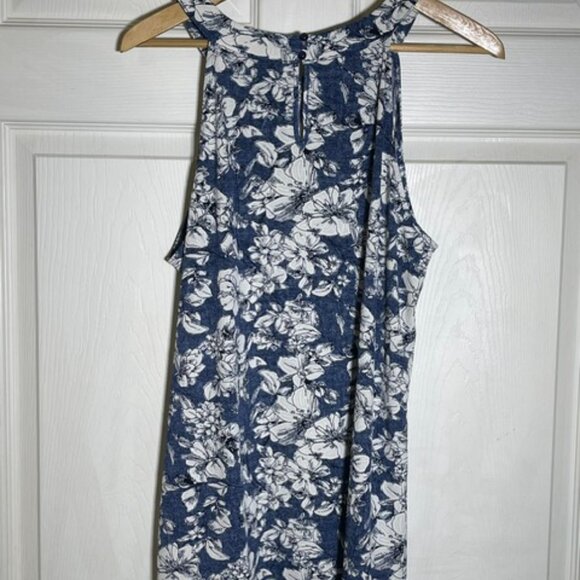 Fortune + Ivy Floral Sleeveless Top Blue White Casual Blouse - Picture 2 of 7
